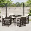 vidaXL Garten Essgruppe 5 pcs Braun Poly-Rattan