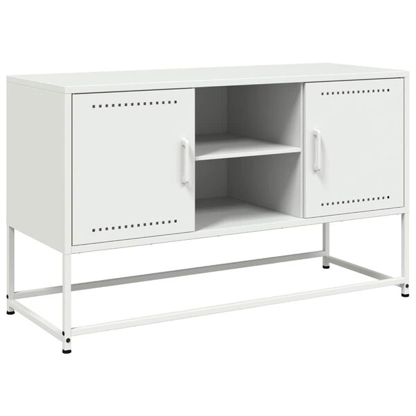 vidaXL TV-Schrank Weiß 100,5x39x60,5 cm Stahl