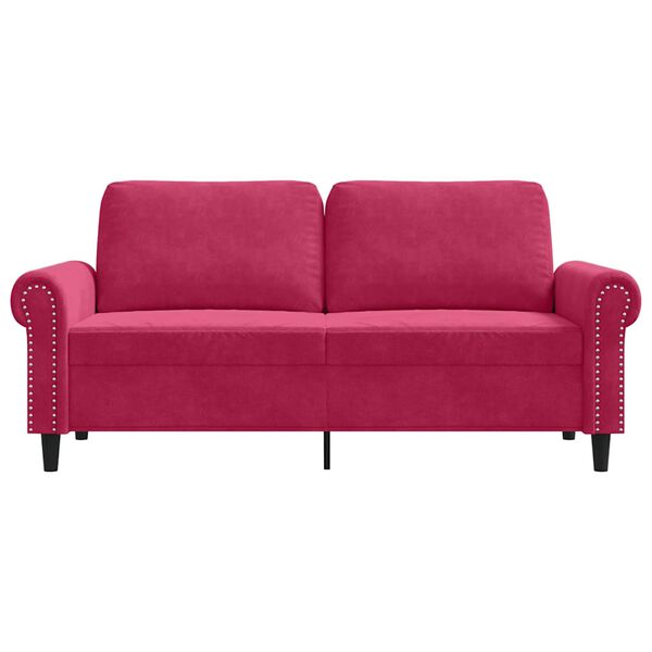 vidaXL 2-Sitzer-Sofa Weinrot 140 cm Samt