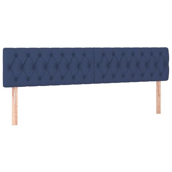vidaXL Kopfteile 2 Stk. Blau 100x7x78/88 cm Stoff