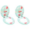 vidaXL Toilettensitze Soft-Close-Deckel 2 Stk. MDF Flamingo-Design