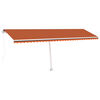 vidaXL Standmarkise Manuell Einziehbar 600x300 cm Orange Braun