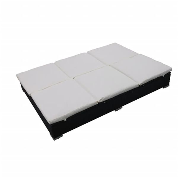 vidaXL Outdoor-Lounge-Bett mit Auflagen Poly Rattan Schwarz