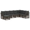 vidaXL Gartensofa-set 8 Stk. Grau Poly-Rattan