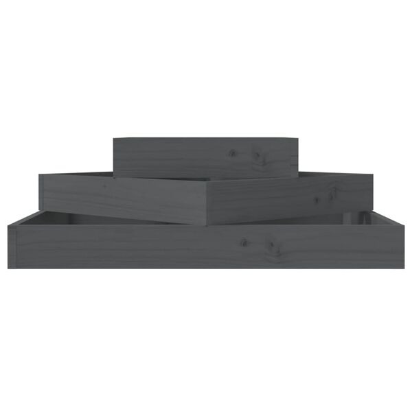 vidaXL Pflanzkübel Grau 83x83x27 cm Massivholz Kiefer