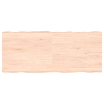 vidaXL Tischplatte 120x50x6 cm Massivholz Eiche Unbehandelt Baumkante