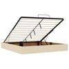 vidaXL Ottoman-Bett mit Matratze & LEDs Creme 180x200 cm Stoff