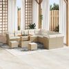 vidaXL Gartensofa-set mit Kissen 13 pcs Beige Poly-Rattan