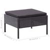 vidaXL 8-tlg. Garten-Lounge-Set mit Auflagen Poly Rattan Schwarz