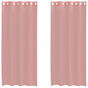 vidaXL Voile Vorh&auml;nge mit &Ouml;sen 2 Stk. Rosa 140x225 cm