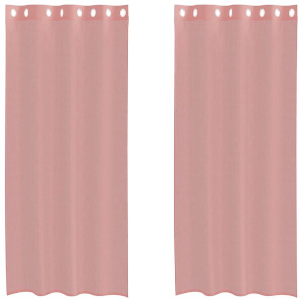 vidaXL Voile Vorhänge mit Ösen 2 Stk. Rosa 140x225 cm