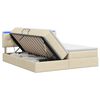 vidaXL LED-Speicherbett mit Matratze Creme 180 x 200 cm Stoff