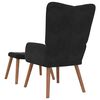 vidaXL Relaxsessel mit Hocker Schwarz Samt