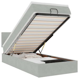 vidaXL Ottoman-Bett mit Matratze Hellgrau 80x200 cm Samt