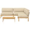 vidaXL Sofa Set mit Kissen Uni 4 pcs Beige Massivholz Akazie