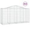 vidaXL Gabionen mit Hochbogen 13 Stk 200x50x100/120cm Verzinktes Eisen