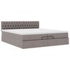 vidaXL Ottoman-Bett mit Matratze Taupe 200x200 cm Stoff