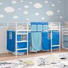 vidaXL Kinder Loft Bettgestell mit Vorh&auml;ngen Wei&szlig; und Blau