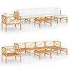 vidaXL 7-tlg. Garten-Lounge-Set mit Creme Kissen Massivholz Teak