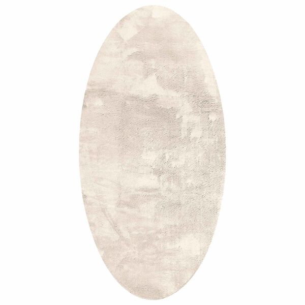 vidaXL Bereichsteppiche Oval HUARTE Beige 100 x 200 cm 100 %Polyester