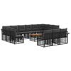 vidaXL Outdoor-Sofagarnitur 14 stk. 13-Sitzer Schwarz und Dunkelgrau