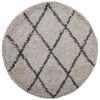 vidaXL Shaggy-Teppich PAMPLONA Hochflor Modern Beige Anthrazit &Oslash; 80 cm