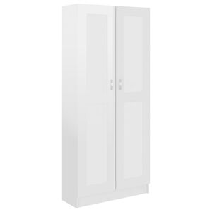 vidaXL B&uuml;cherschrank Hochglanz-Wei&szlig; 82,5x30,5x185,5 cm Holzwerkstoff