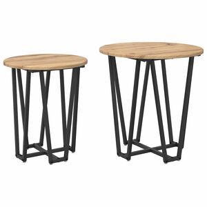 vidaXL Beistelltisch-Set 2 pcs Artisan Eiche und Schwarz
