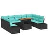 vidaXL Garten-Sofa-Set 10 stk. 9-Sitzanzahl Schwarz und Teal