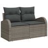 vidaXL Sofa Set mit Kissen mit Speicher 4 pcs Grau Poly-Rattan