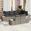 vidaXL Gartensofa-set mit Speicher 7 pcs Grau Poly-Rattan
