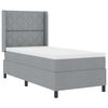 vidaXL Boxspringbett mit Matratze Hellgrau 90 x 200 cm Stoff
