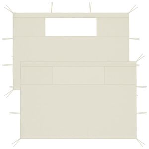 vidaXL Pavillon-Seitenw&auml;nde mit Fenstern 2 Stk. Creme