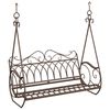 vidaXL Schaukelbank Stahl 112 x 60 x 126,5 cm Antikbraun