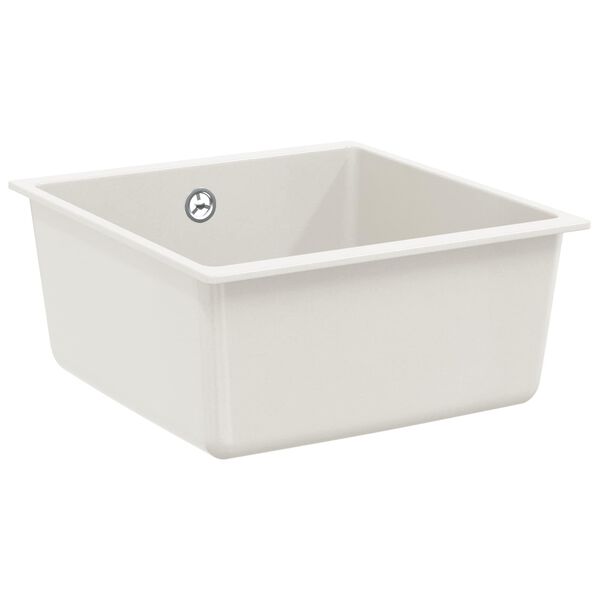 vidaXL Waschbecken Wei&szlig; 430 x 460 mm 80% Quarz und 20% Harz