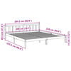 vidaXL Massivholzbett Extra Lang ohne Matratze Wei&szlig; 200x220 Kieferholz