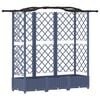 vidaXL Hochbeet mit Rankgitter und Dach Grau 163 x 40 x 126 cm PP