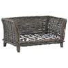 vidaXL Hundekorb mit Kissen Grau 50x33x30 cm Natur Weide