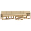 vidaXL Outdoor-Sofagarnitur mit Kissen 7 pcs Wei&szlig; und Beige Polyester