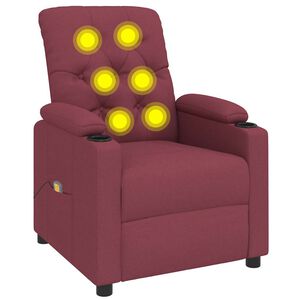 vidaXL Massagesessel Weinrot Stoff