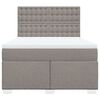 vidaXL Boxspringbett mit Matratze Taupe 160x200 cm Stoff
