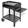 BBQ Grill S&auml;ulengrill Standgrill Kohlegrill Barbeque mit 2 R&auml;dern