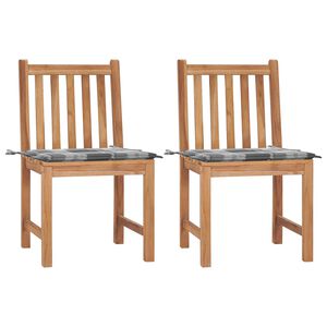 vidaXL Gartenst&uuml;hle 2 Stk. mit Kissen Massivholz Teak