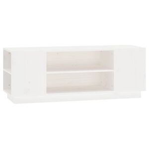 vidaXL TV-Schrank Wei&szlig; 110x35x40,5 cm Massivholz Kiefer