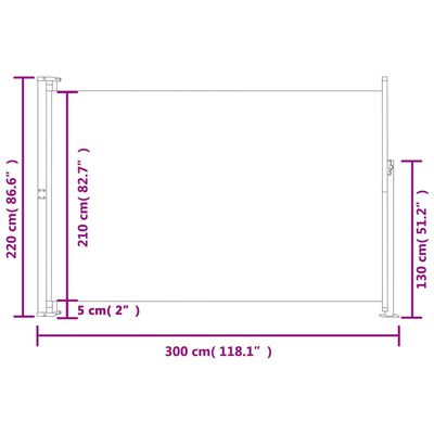 vidaXL Seitenmarkise Ausziehbar 220x300 cm Grau