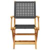 vidaXL Gartenstühle 6 Stk. Klappbar Schwarz Poly Rattan & Massivholz