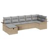 vidaXL Garten-Sofa-Set mit Kissen mit Speicher 7 pcs Beige Poly Rattan