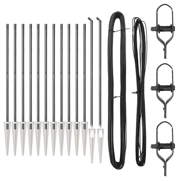 vidaXL Zaunpfosten 13 pcs Grau Stahl