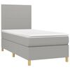 vidaXL Boxspringbett mit Matratze & LED Hellgrau 90x190 cm Stoff