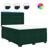 vidaXL Boxspringbett mit Matratze Dunkelgr&uuml;n 160x200 cm Samt